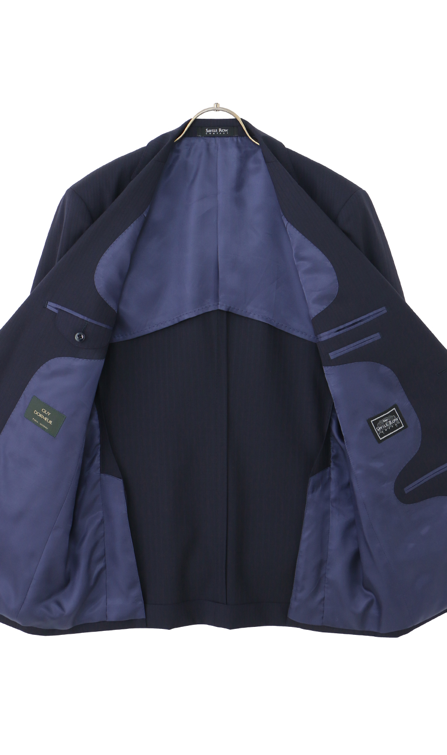 プレミアムスタンダードスーツ【スリーピース】【DORMEUIL】【Savile Row】 ネイビー 体型:A体(標準型),号数（身長）:4号(165cm)