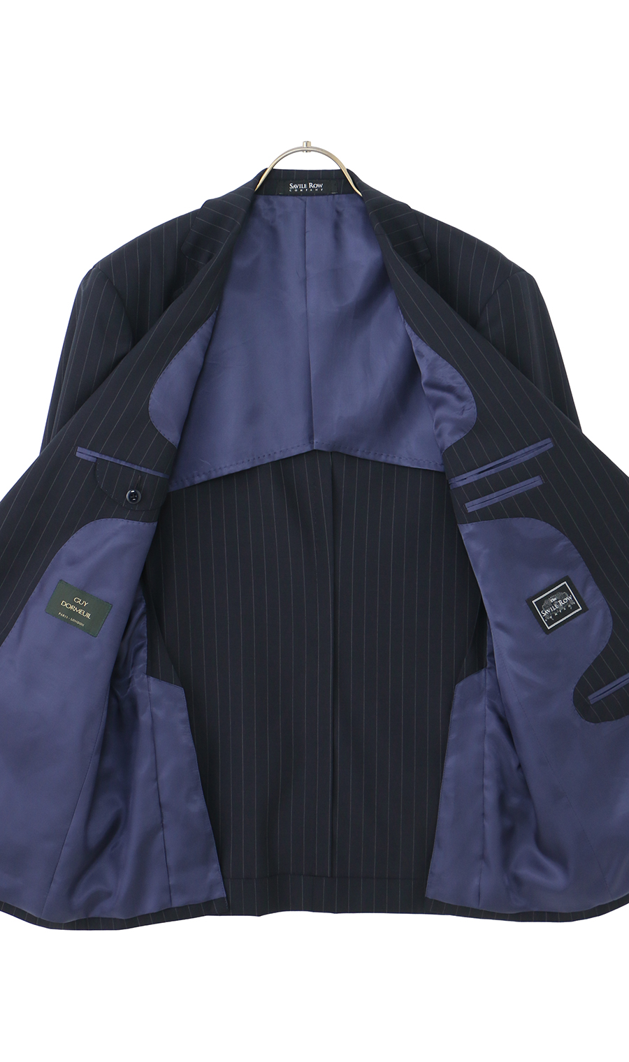 プレミアムスタンダードスーツ【スリーピース】【DORMEUIL】【Savile Row】 ネイビー 体型:A体(標準型),号数（身長）:5号(170cm)