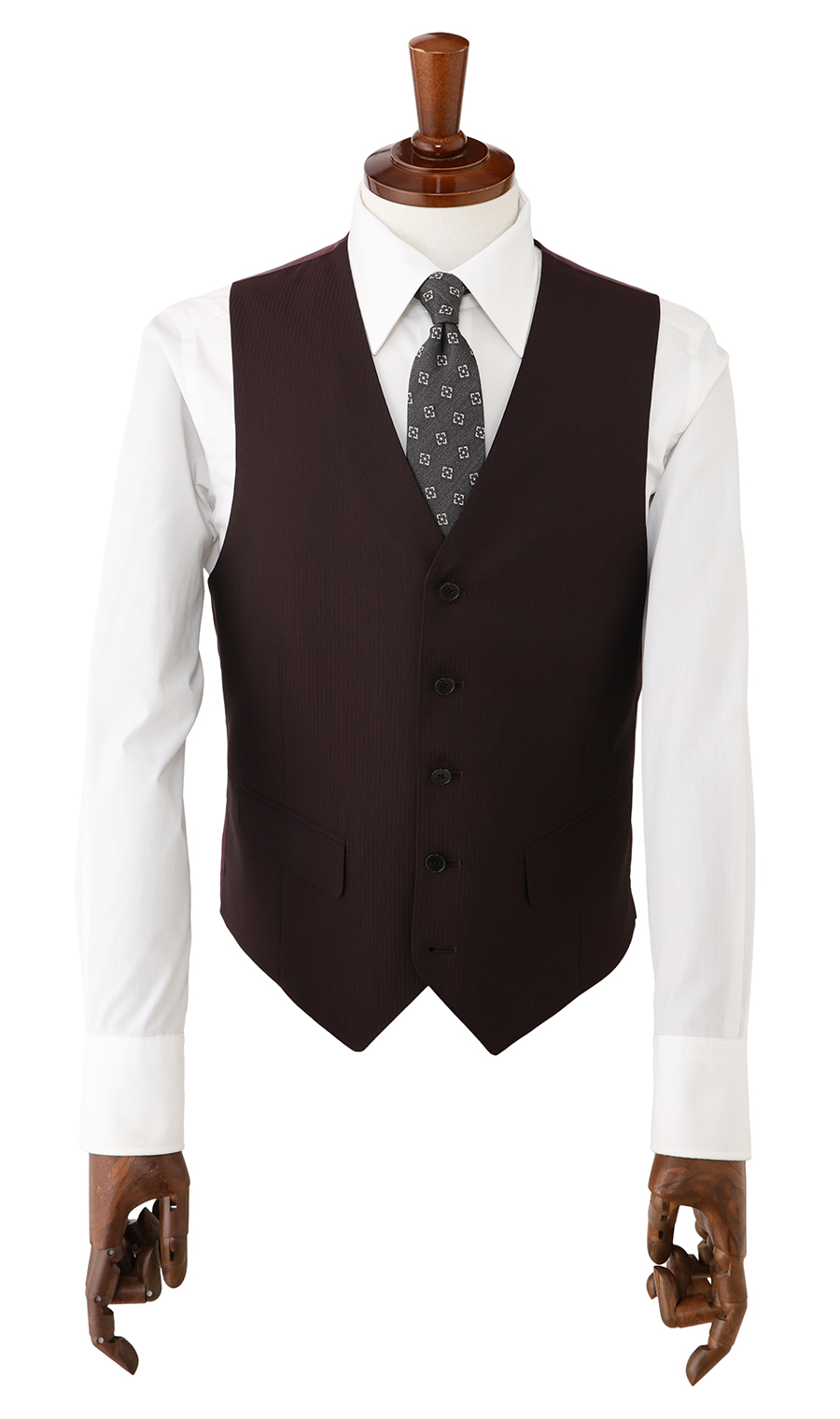 スタイリッシュスーツ【スリーピース】【Plastics Smart】 ワイン 体型:YA体(スリム型),号数(身長):3号(160cm)