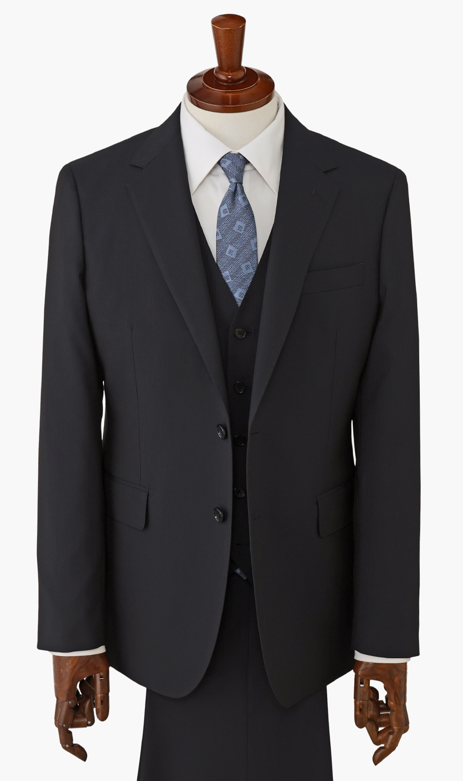 スタイリッシュスーツ【スリーピース】【Plastics Smart】 ネイビー 体型:YA体(スリム型),号数(身長):3号(160cm)