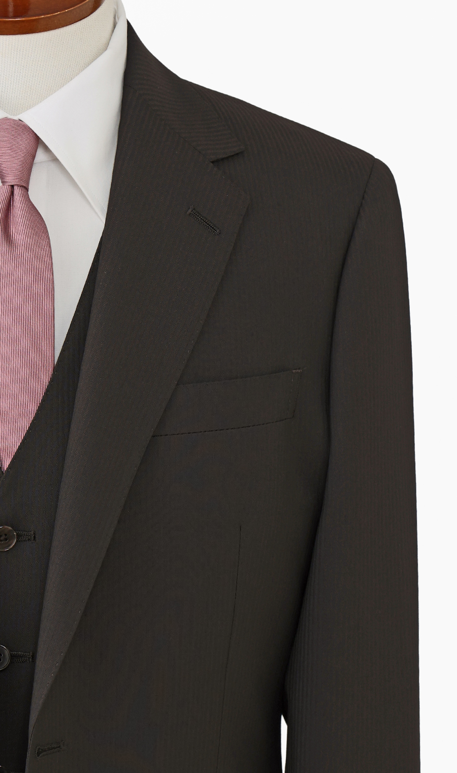 スタイリッシュスーツ【スリーピース】【Plastics Smart】 ブラウン 体型:YA体(スリム型),号数(身長):3号(160cm)