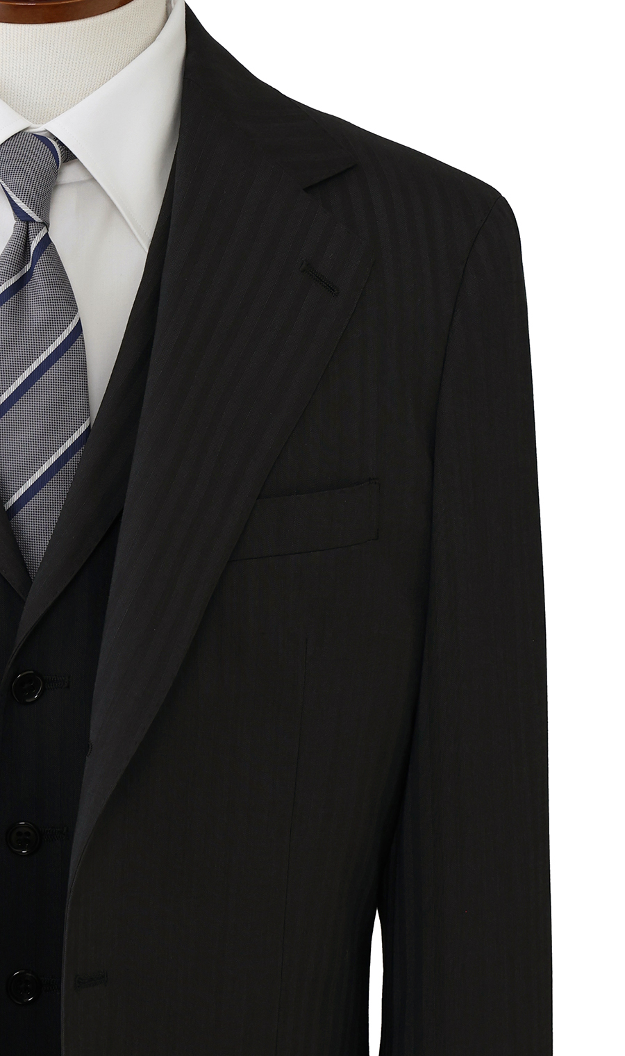 时尚套装 【3颗钮扣反折】 【三件套】 【Plastics Smart】 炭灰色体型:YA体 (修身型)，号数 (身高) :3号 (160cm)