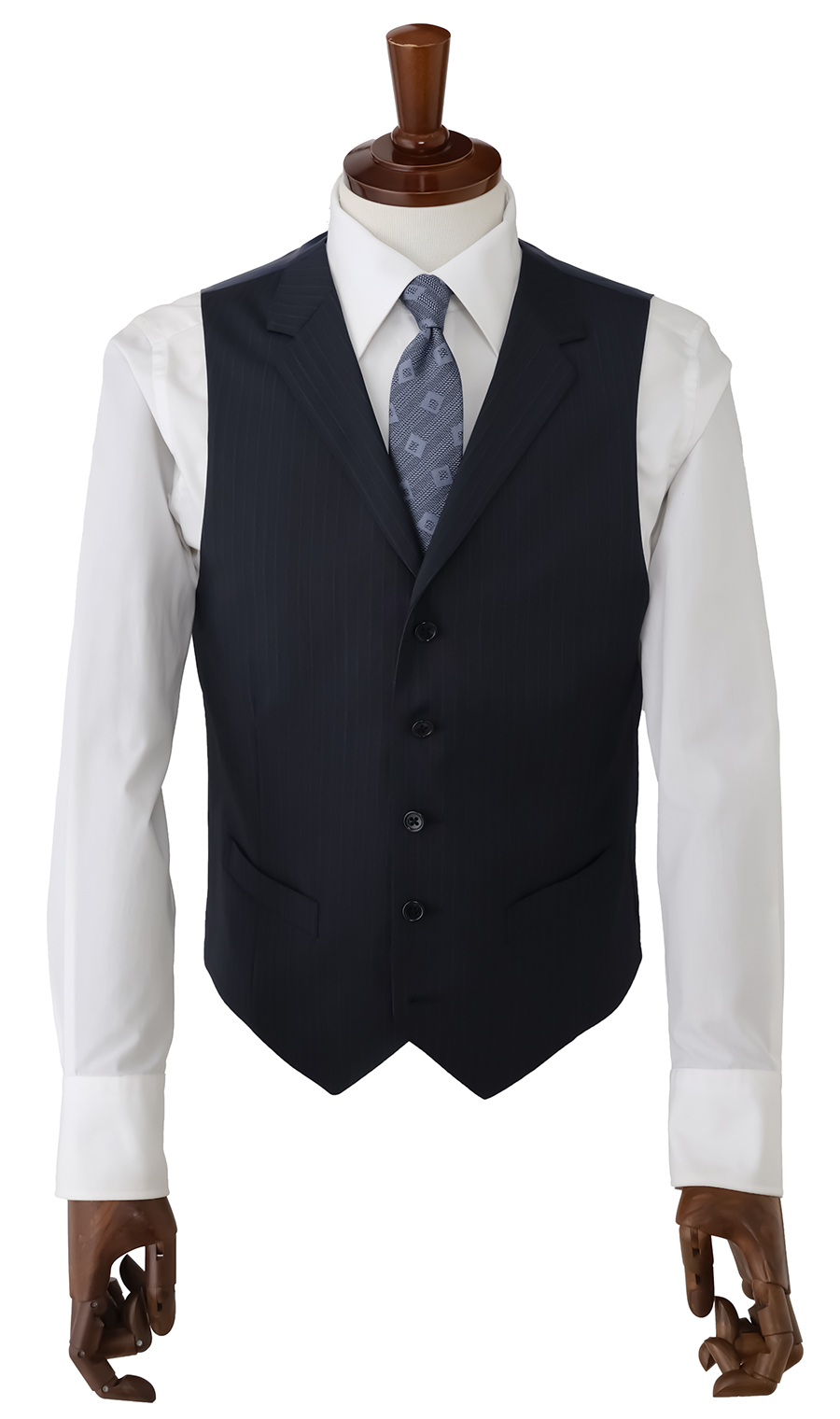 スタイリッシュスーツ【3ボタン段返り】【スリーピース】【Plastics Smart】 ネイビー 体型:YA体(スリム型),号数（身長）:3号(160cm)