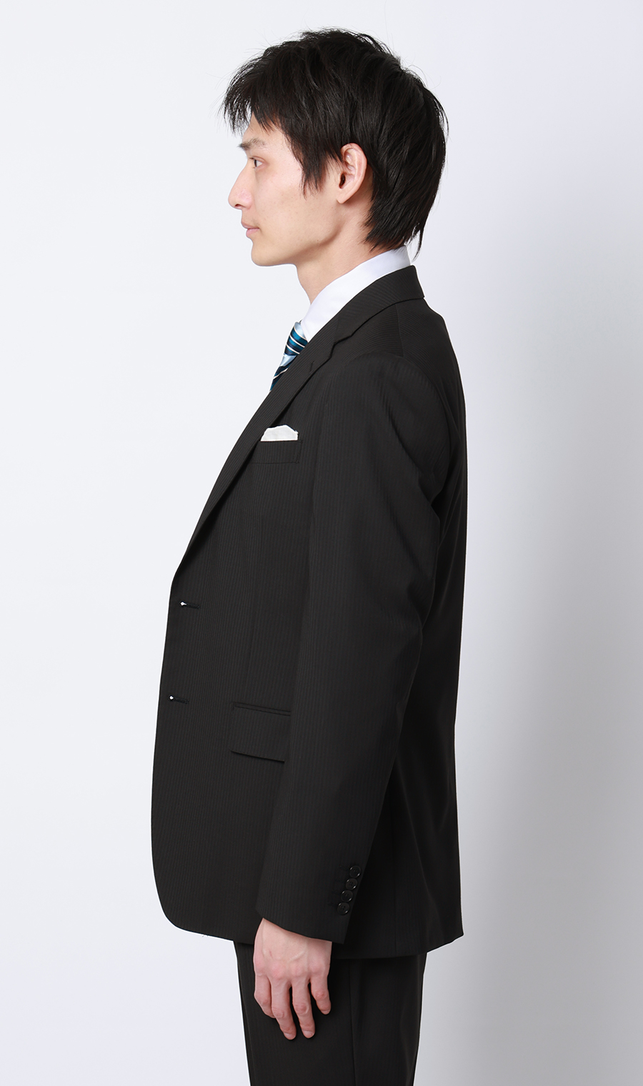 スタイリッシュスーツ【スリーピース】【Plastics Smart】 ブラック 体型:YA体(スリム型),号数（身長）:3号(160cm)