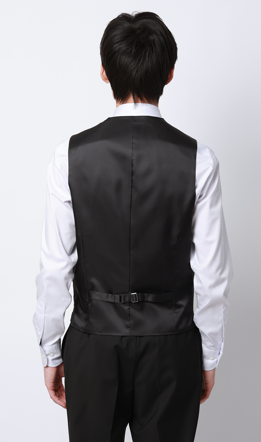 スタイリッシュスーツ【スリーピース】【Plastics Smart】 ブラック 体型:YA体(スリム型),号数（身長）:3号(160cm)