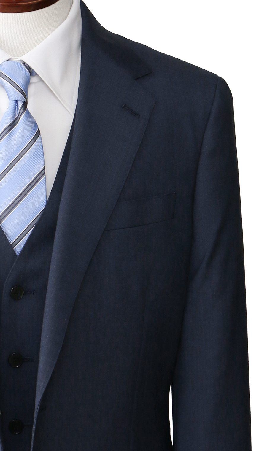 スタイリッシュスーツ【スリーピース】【Plastics Smart】 ブルー 体型:YA体(スリム型),号数（身長）:3号(160cm)