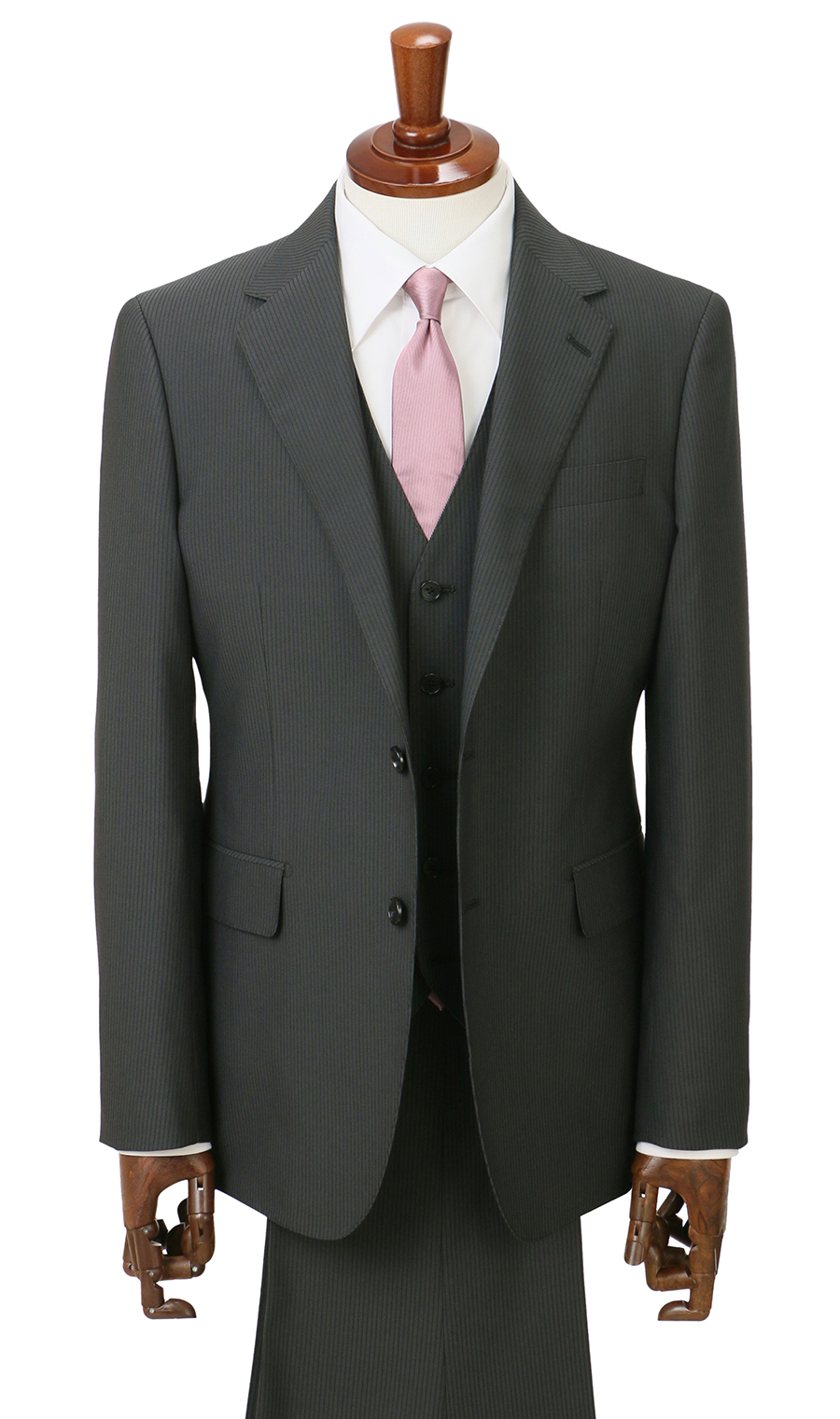 スタイリッシュスーツ【スリーピース】【Plastics Smart】 グレー 体型:YA体(スリム型),号数（身長）:4号(165cm)