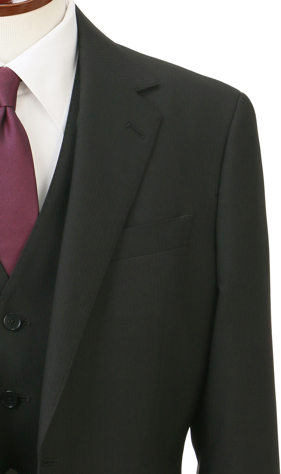 スタイリッシュスーツ【スリーピース】【Plastics Smart】 ブラック系 体型:A体(標準型),号数（身長）:6号(175cm)