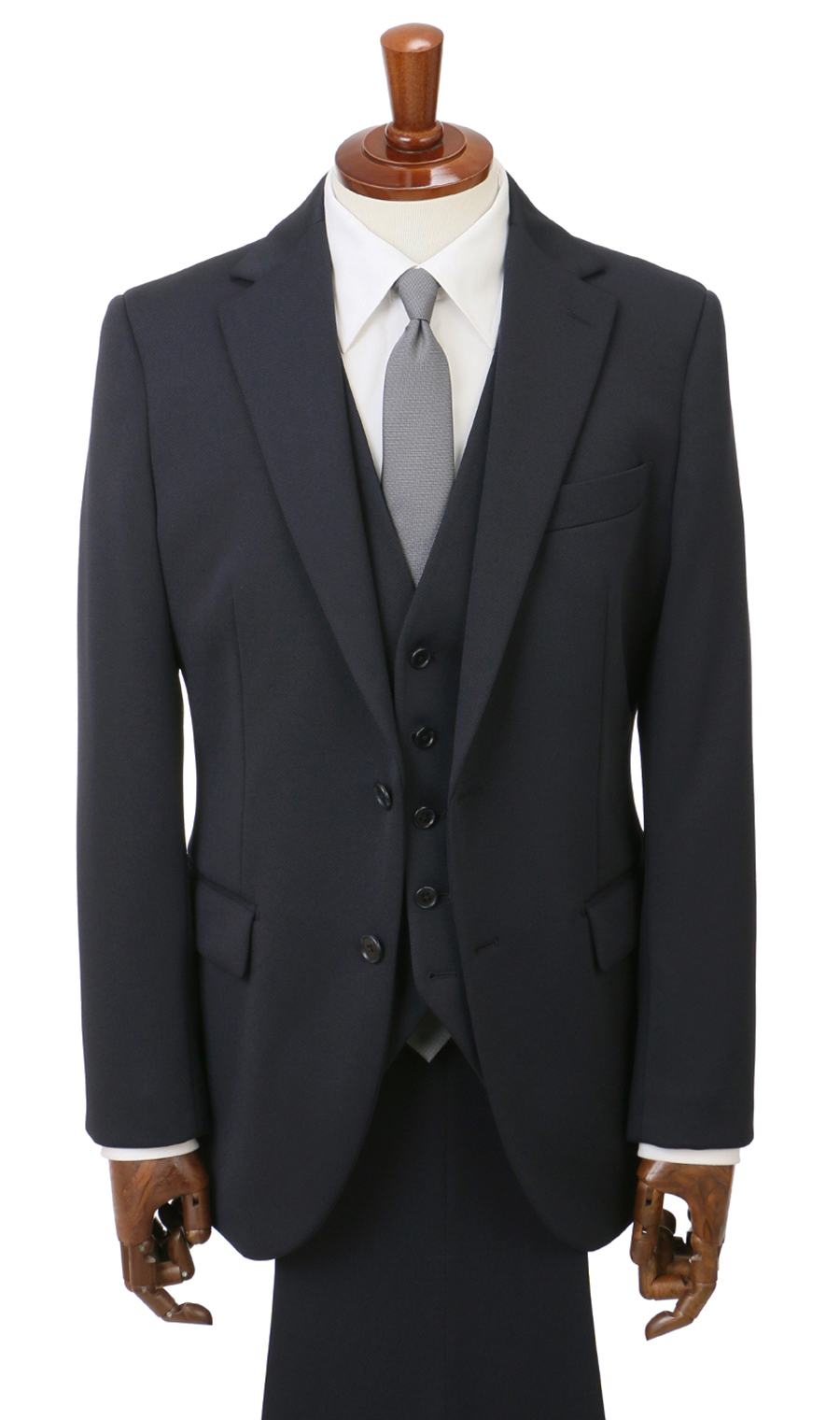 スタイリッシュスーツ【スリーピース】【TioTio PREMIUM】【ACTIVEXPAND】 ネイビー 体型:BE体(ゆったり型),号数(身長):4号(165cm)