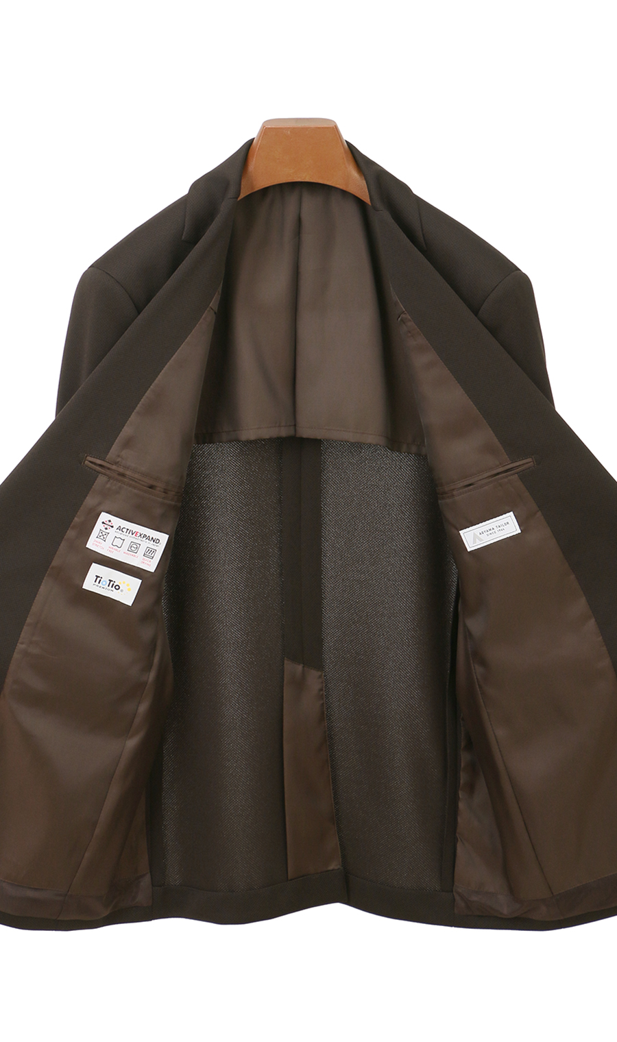 スタイリッシュスーツ【スリーピース】【TioTio PREMIUM】【ACTIVEXPAND】 ブラウン 体型:YA体(スリム型),号数(身長):7号(180cm)