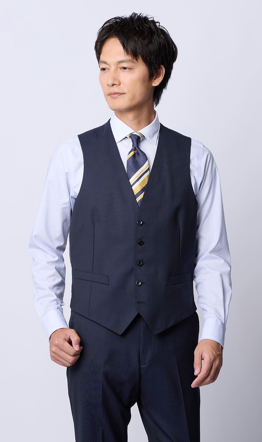 極美品✨スーツセレクト スーツ スリーピース ネイビー 大きいサイズ XL 4S SUIT SELECT スーツセレクト レギュラーフィットスリーピース