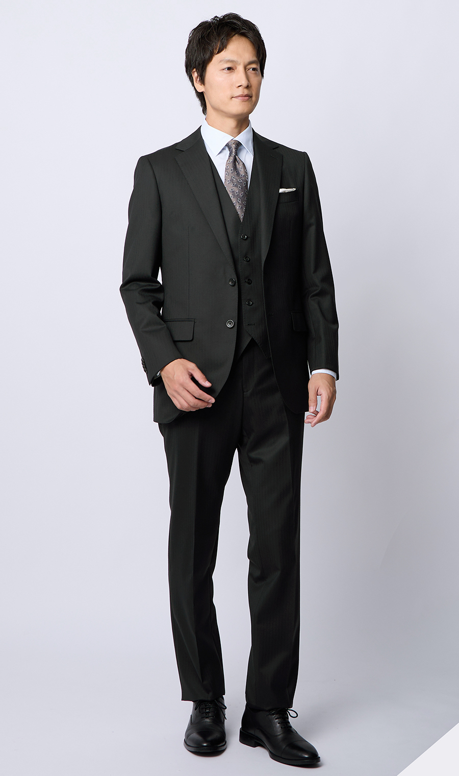 プレミアムスタイリッシュスーツ【スリーピース】【Super100's プレミアムスタイリッシュスーツ【スリーピース】【Super100's