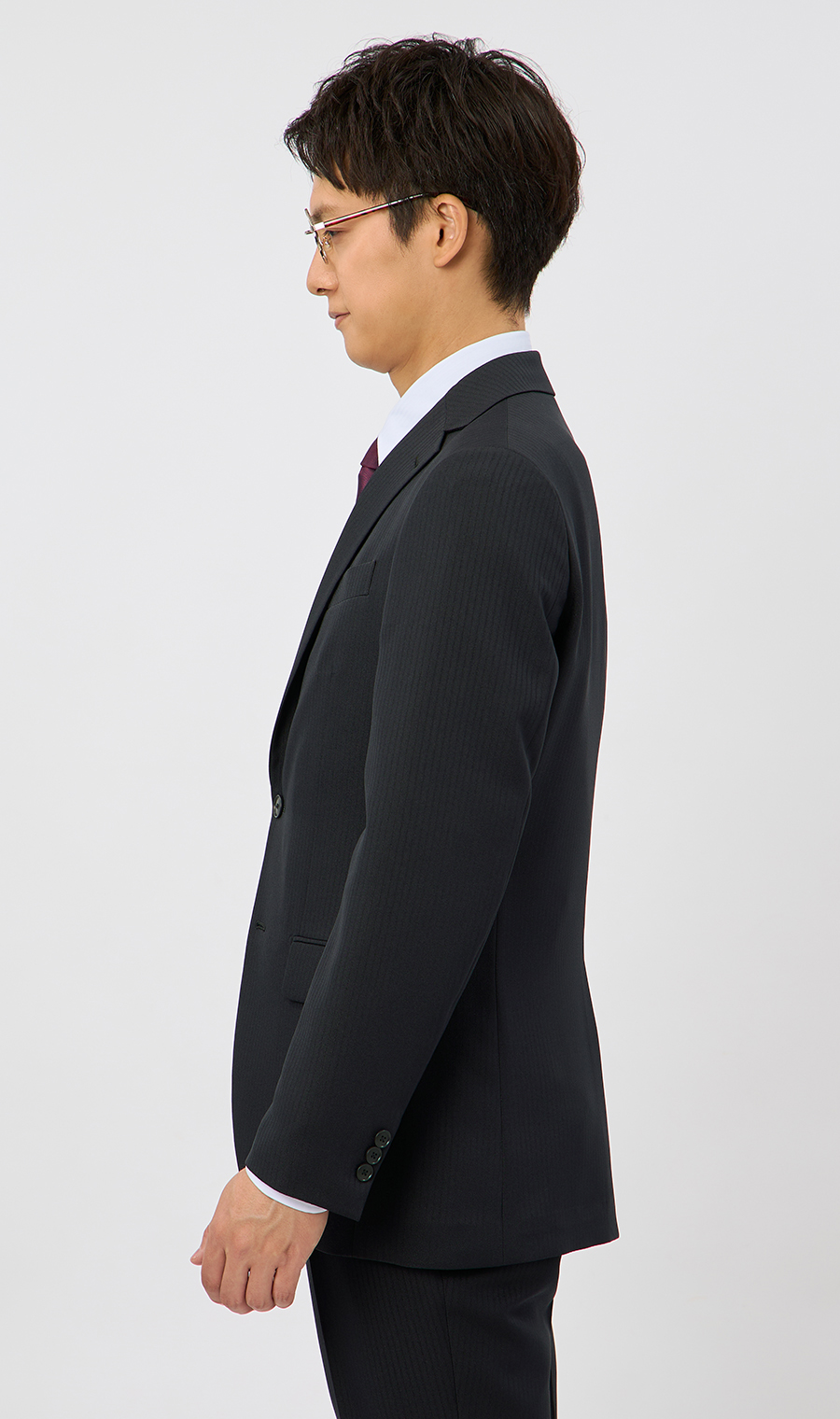 スタイリッシュスーツ【スリーピース】【ウォッシャブル】【WEB限定】【裾上げ済み】 ブラック系 体型:A体(標準型),号数（身長）:5号(170cm)