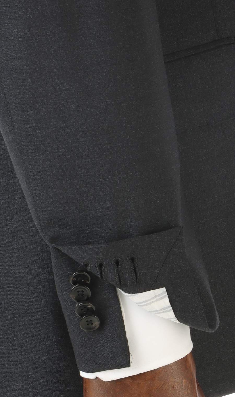 プレミアムスタイリッシュスーツ【スリーピース】【Super100’s】 チャコール 体型:A体(標準型),号数(身長):4号(165cm)