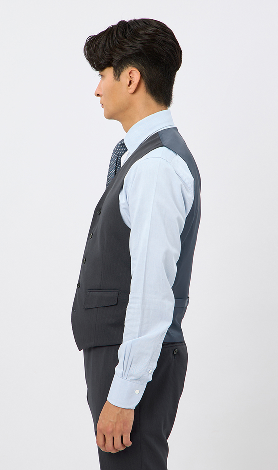 スタイリッシュスーツ【スリーピース】【TioTio PREMIUM】【ACTIVEXPAND】 ネイビー 体型:YA体(スリム型),号数（身長）:6号(175cm)