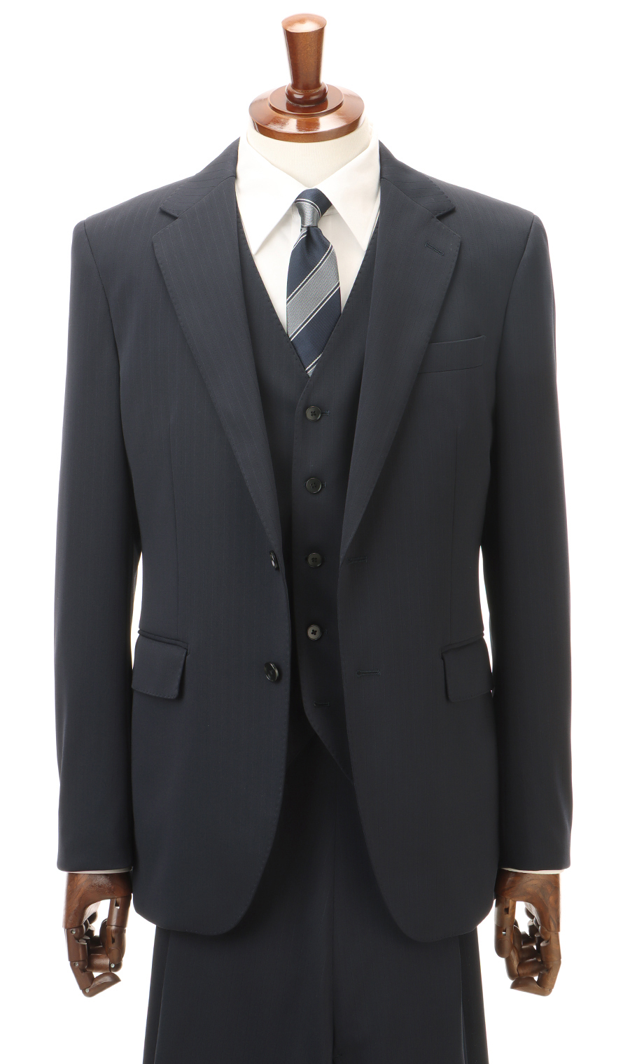 スタイリッシュスーツ【スリーピース】【TioTio PREMIUM】【ACTIVEXPAND】 ネイビー 体型:YA体(スリム型),号数（身長）:6号(175cm)