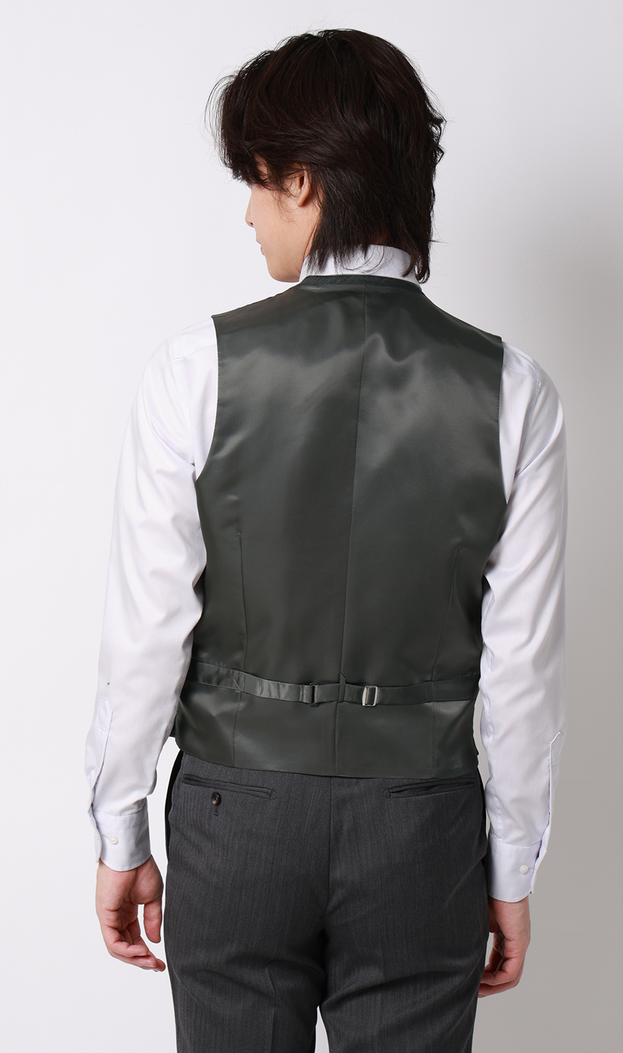 プレミアムスタイリッシュスーツ【スリーピース】【Super100's】 グレー 体型:YA体(スリム型),号数（身長）:4号(165cm)