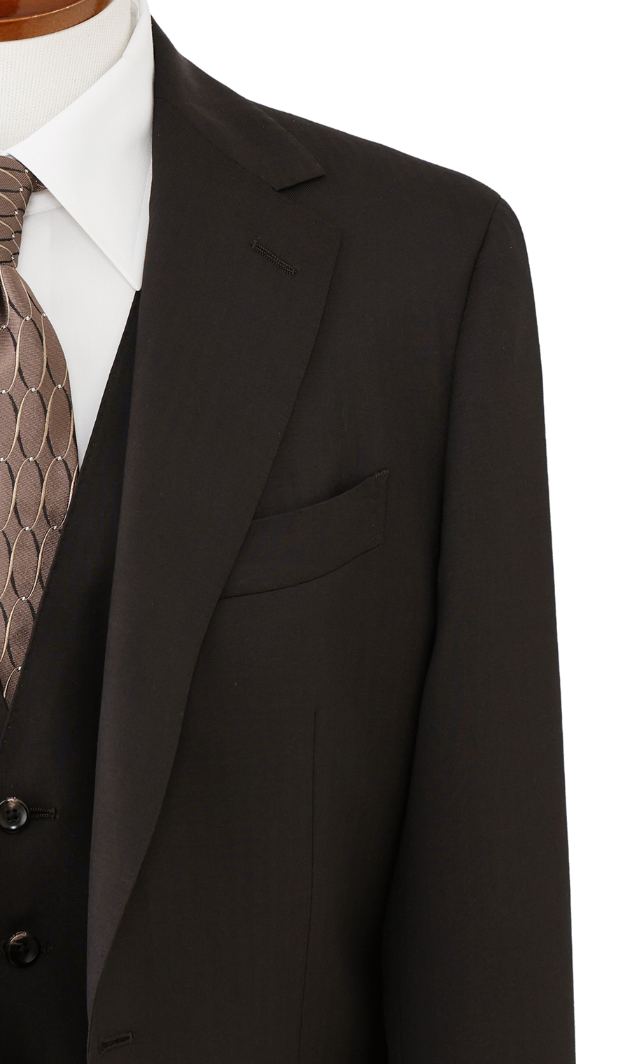 プレミアムスタイリッシュスーツ【スリーピース】【Super100's】 ブラウン 体型:YA体(スリム型),号数(身長):3号(160cm)