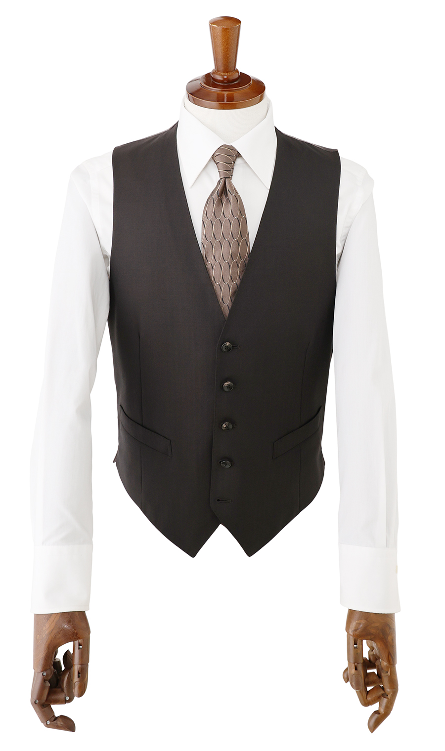 プレミアムスタイリッシュスーツ【スリーピース】【Super100's】 ブラウン 体型:YA体(スリム型),号数(身長):3号(160cm)