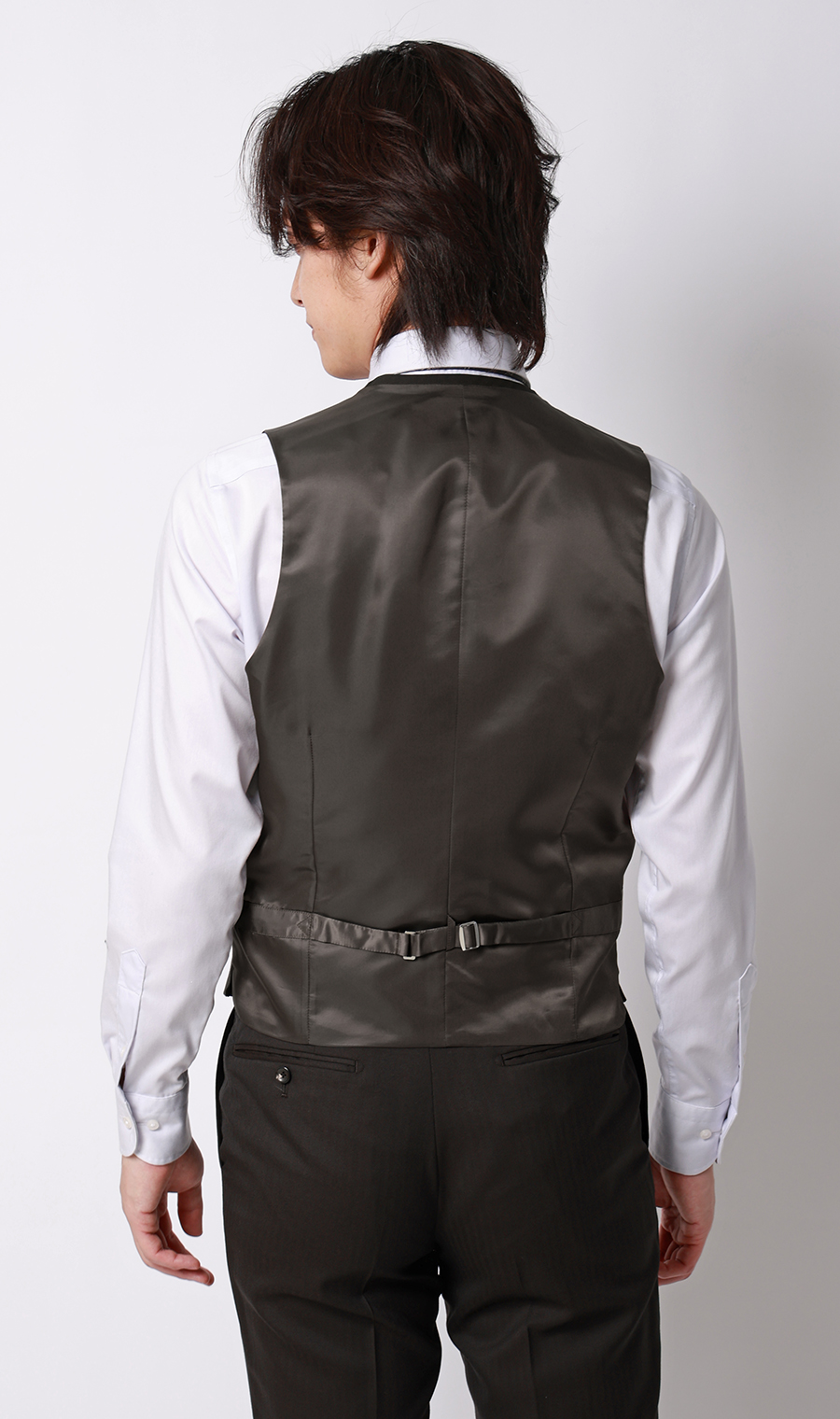 プレミアムスタイリッシュスーツ【スリーピース】【Super100's】 ブラウン 体型:YA体(スリム型),号数（身長）:3号(160cm)