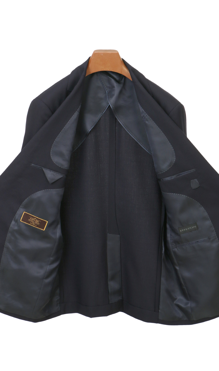 プレミアムスタイリッシュスーツ【スリーピース】【Super100's】 ネイビー 体型:YA体(スリム型),号数（身長）:3号(160cm)