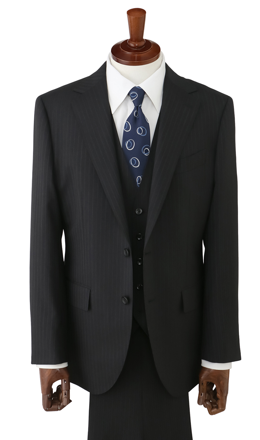 プレミアムスタイリッシュスーツ【スリーピース】【Super100's】 チャコール 体型:YA体(スリム型),号数（身長）:3号(160cm)