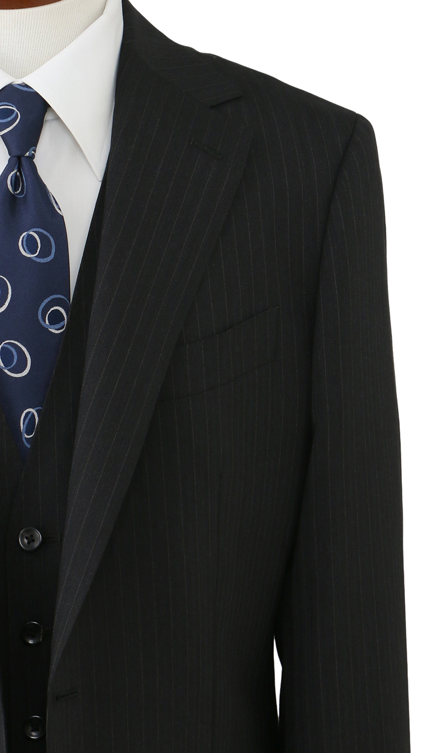 プレミアムスタイリッシュスーツ【スリーピース】【Super100's】 チャコール 体型:YA体(スリム型),号数（身長）:3号(160cm)