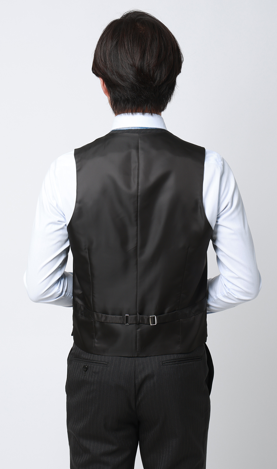 プレミアムスタイリッシュスーツ【スリーピース】【Super100's】 チャコール 体型:YA体(スリム型),号数（身長）:3号(160cm)