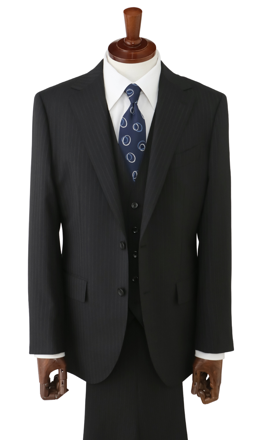 プレミアムスタイリッシュスーツ【スリーピース】【Super100's】 チャコール 体型:YA体(スリム型),号数（身長）:3号(160cm)