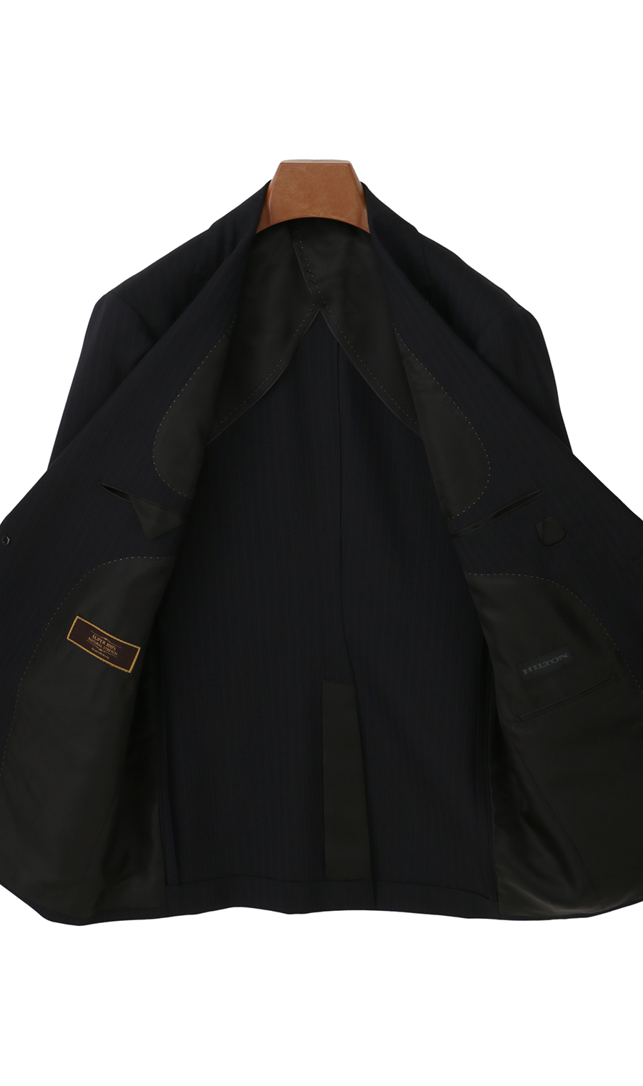 プレミアムスタイリッシュスーツ【スリーピース】【Super100's】 ブラック 体型:YA体(スリム型),号数（身長）:4号(165cm)