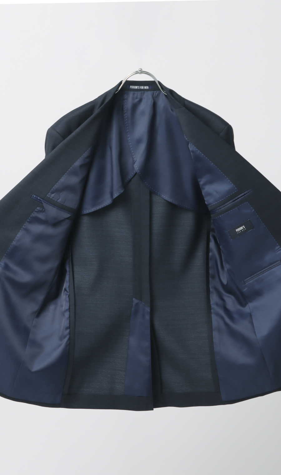 スタイリッシュスーツ【スリーピース】【Plastics Smart】 ネイビー 体型:BE体(ゆったり型),号数（身長）:8号(185cm)