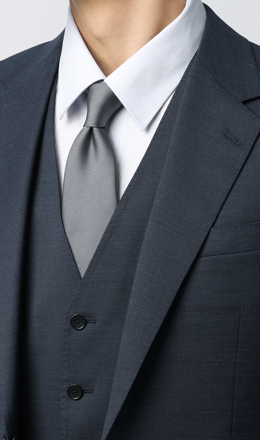 スタイリッシュスーツ【スリーピース】【Plastics Smart】 ネイビー 体型:BE体(ゆったり型),号数（身長）:8号(185cm)