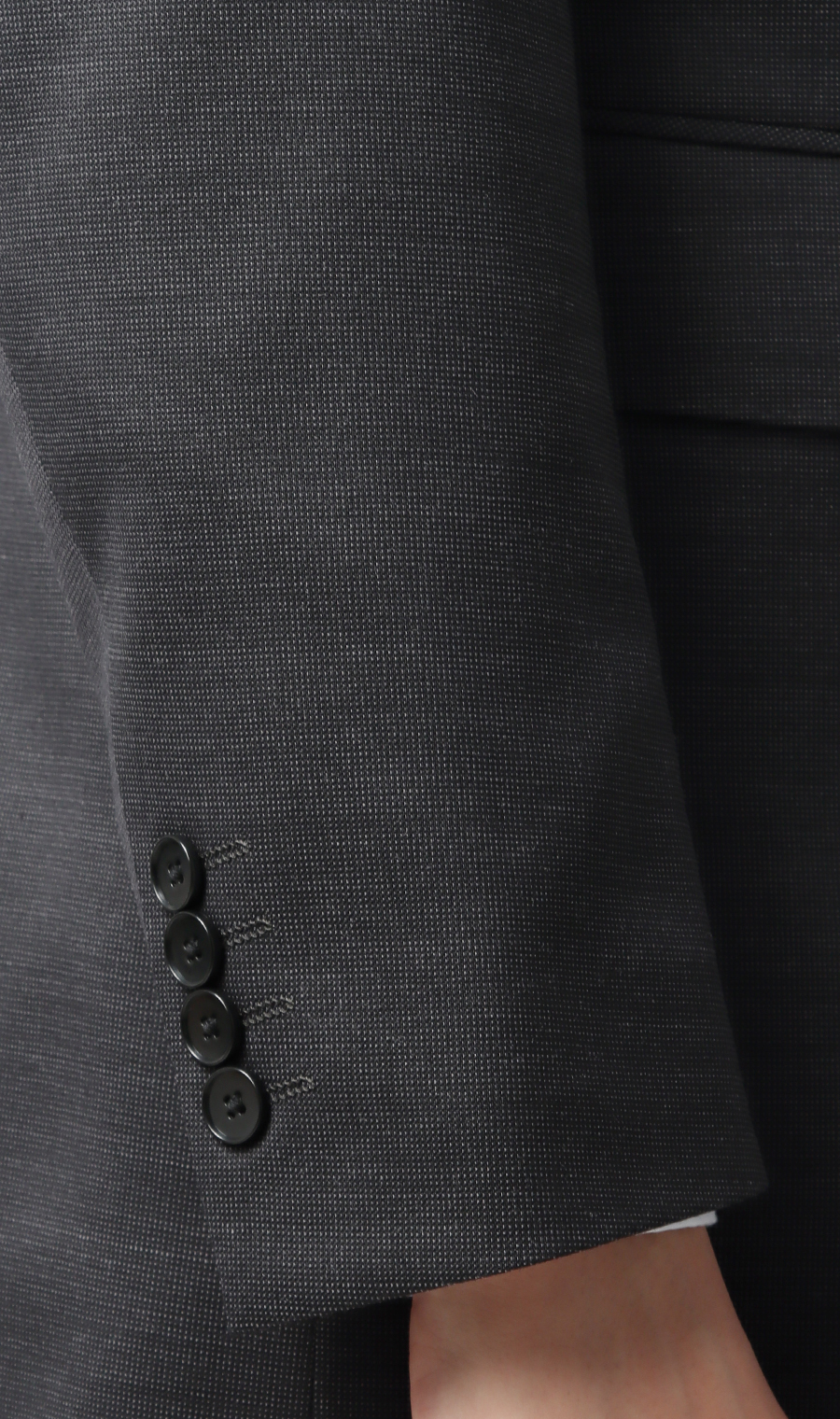 スタイリッシュスーツ【スリーピース】【Plastics Smart】 チャコール 体型:BE体(ゆったり型),号数（身長）:8号(185cm)