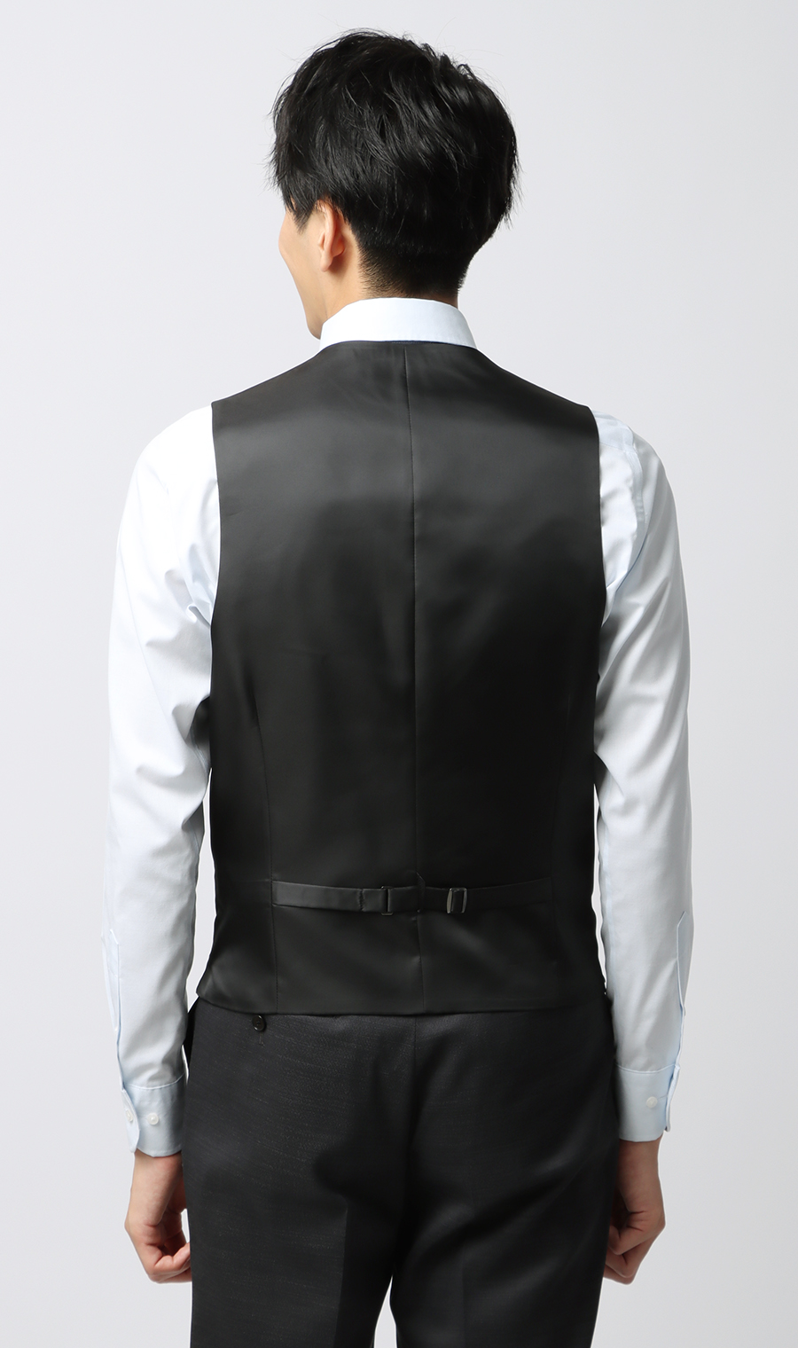 スタイリッシュスーツ【スリーピース】【Plastics Smart】 チャコール 体型:BE体(ゆったり型),号数（身長）:8号(185cm)