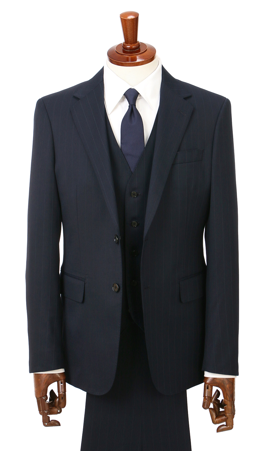 スタイリッシュスーツ【スリーピース】【Plastics Smart】 ネイビー 体型:YA体(スリム型),号数（身長）:3号(160cm)