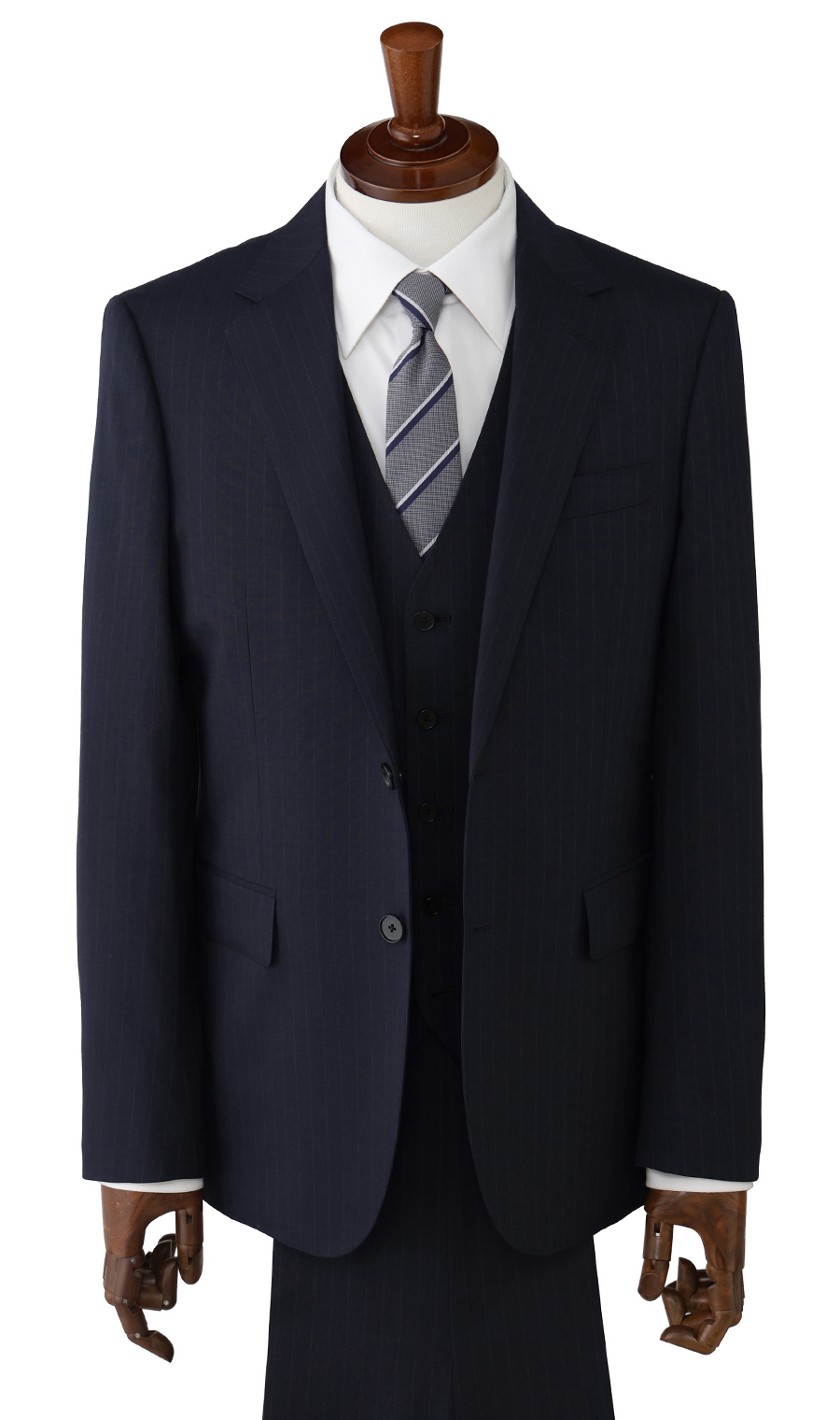 スタイリッシュスーツ【スリーピース】【Plastics Smart】 ネイビー 体型:YA体(スリム型),号数(身長):3号(160cm)