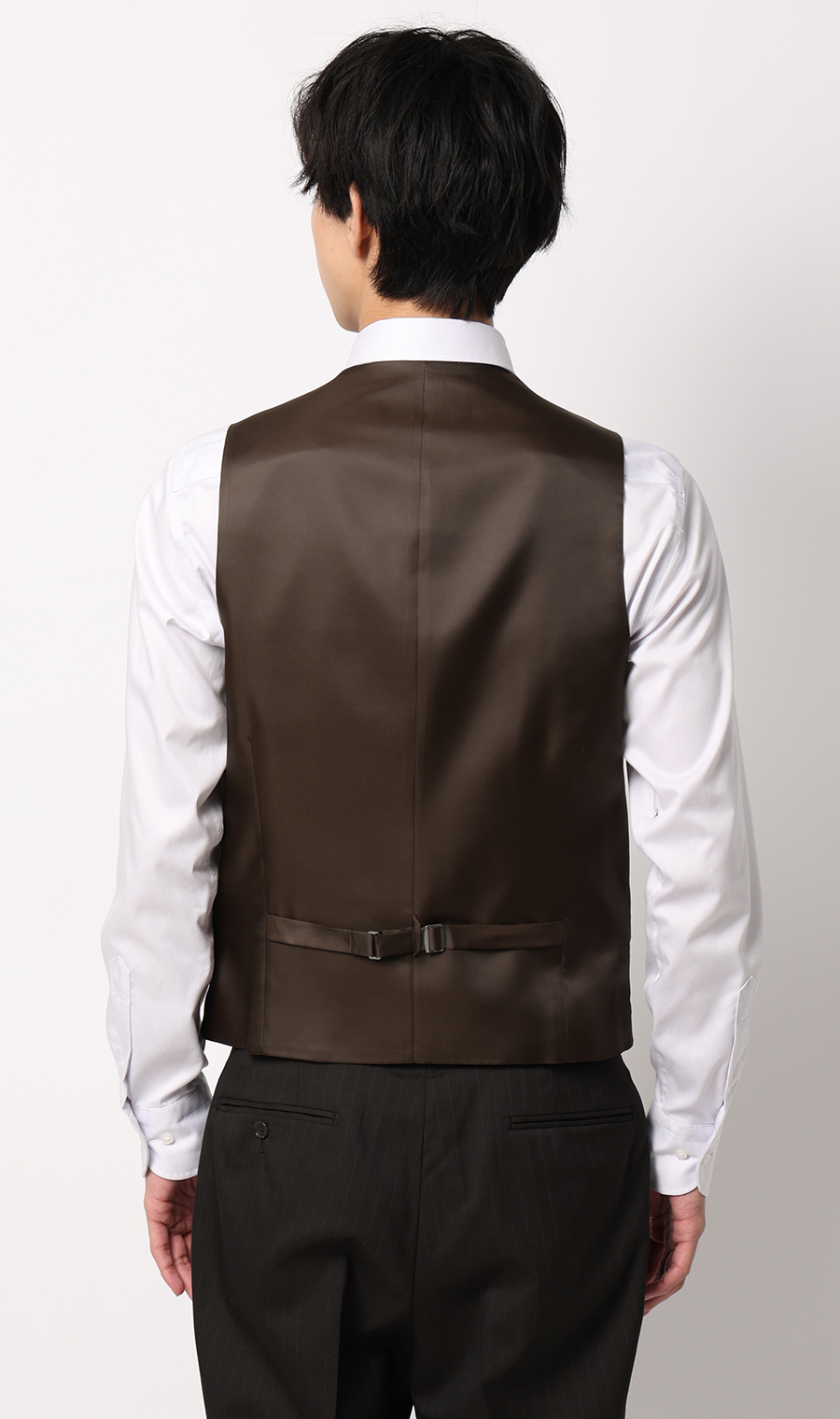 スタイリッシュスーツ【スリーピース】【Plastics Smart】 ブラウン 体型:YA体(スリム型),号数（身長）:3号(160cm)