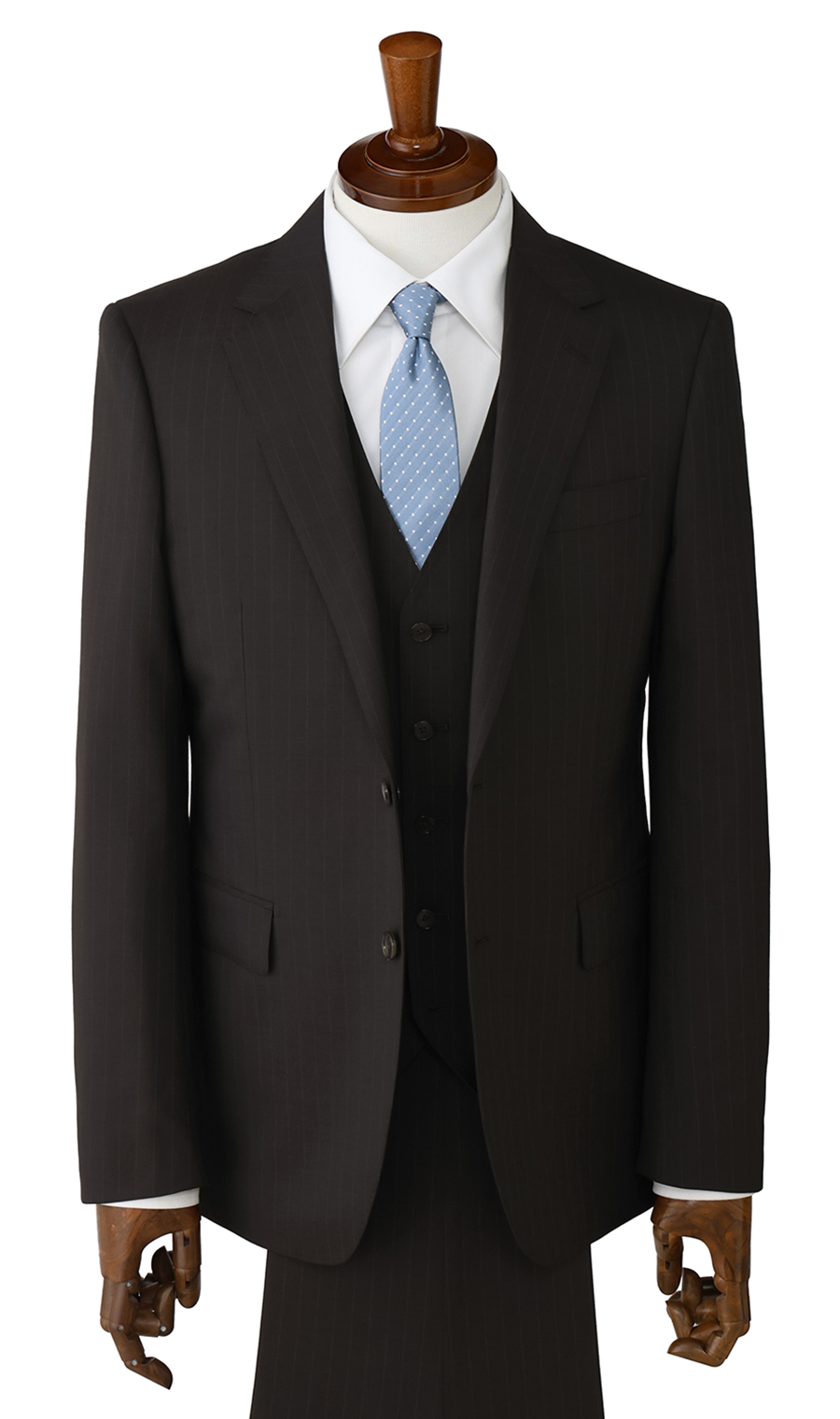 スタイリッシュスーツ【スリーピース】【Plastics Smart】 ブラウン 体型:YA体(スリム型),号数（身長）:3号(160cm)