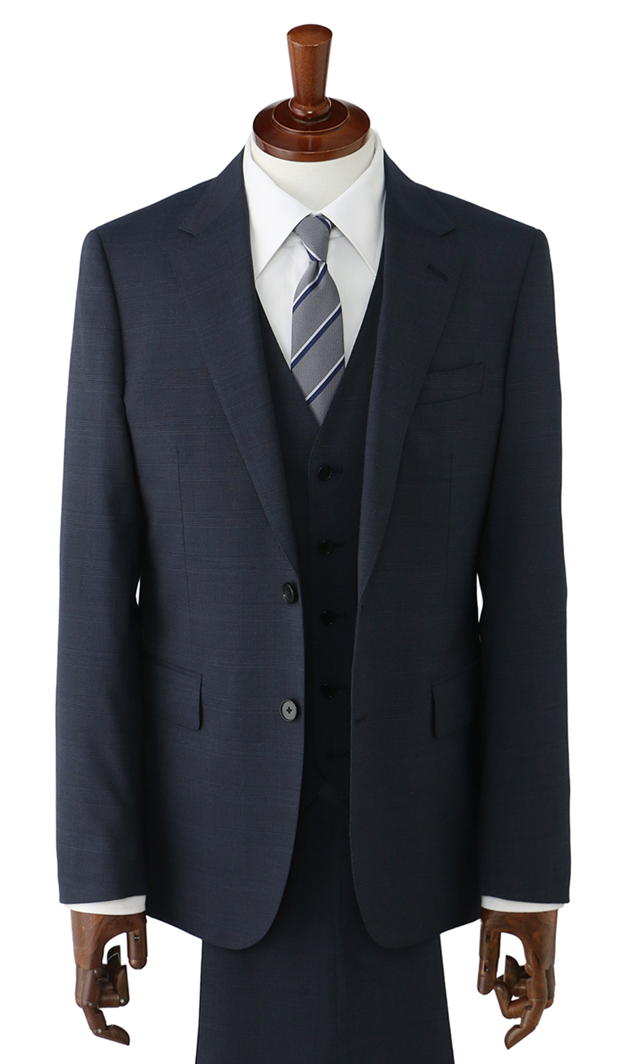 スタイリッシュスーツ【スリーピース】【Plastics Smart】 ブルー 体型:YA体(スリム型),号数(身長):3号(160cm)