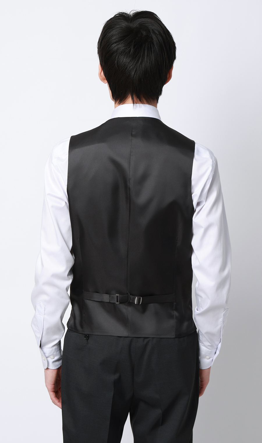 スタイリッシュスーツ【スリーピース】【Plastics Smart】 チャコール 体型:YA体(スリム型),号数（身長）:3号(160cm)