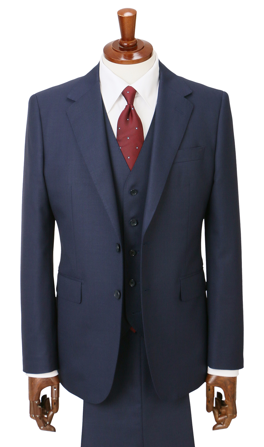 スタイリッシュスーツ【スリーピース】【Plastics Smart】 ネイビー 体型:AB体(がっちり型),号数(身長):8号(185cm)