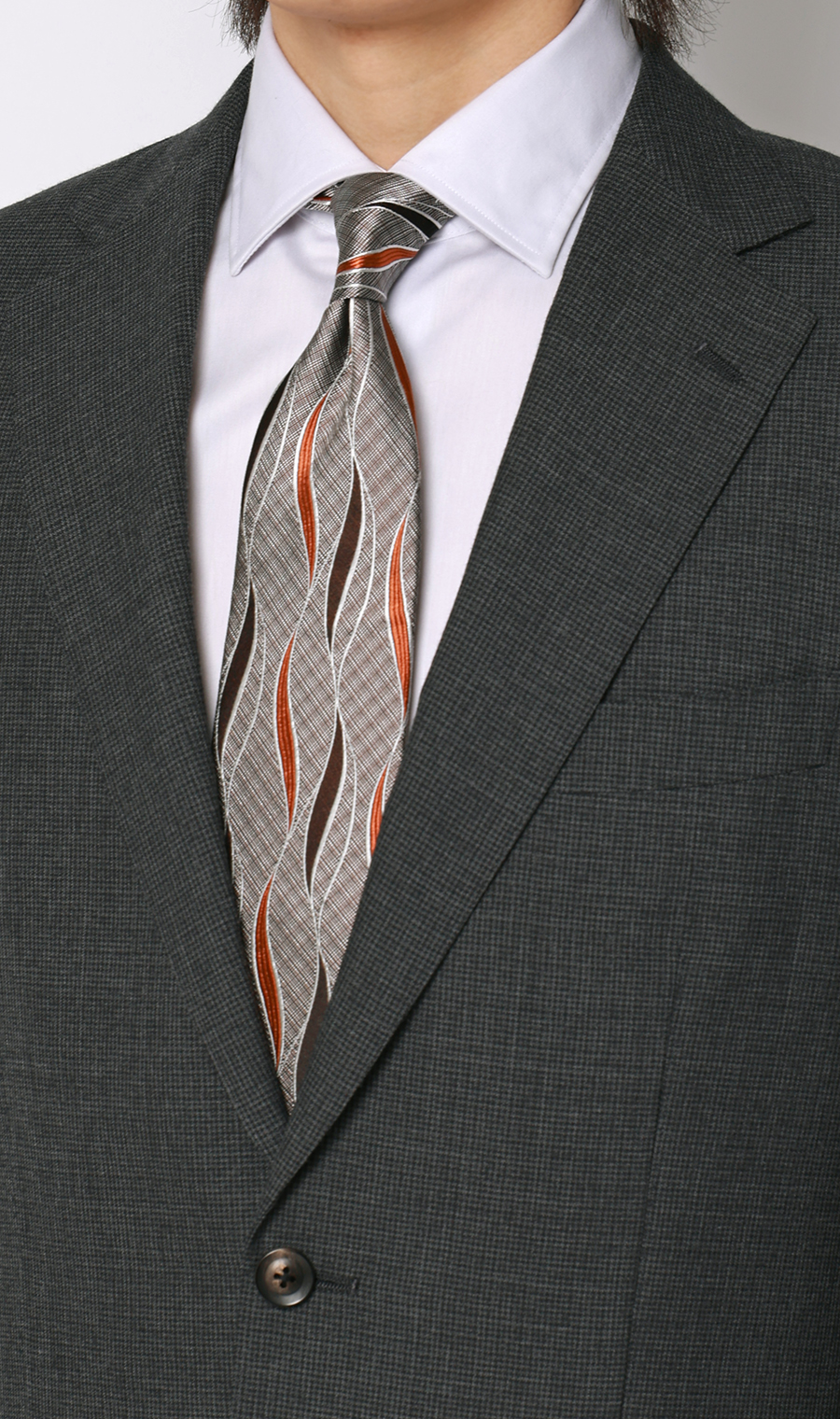 プレミアムスタンダードスーツ【ALFRED BROWN】 チャコール 体型:A体(標準型),号数（身長）:4号(165cm)