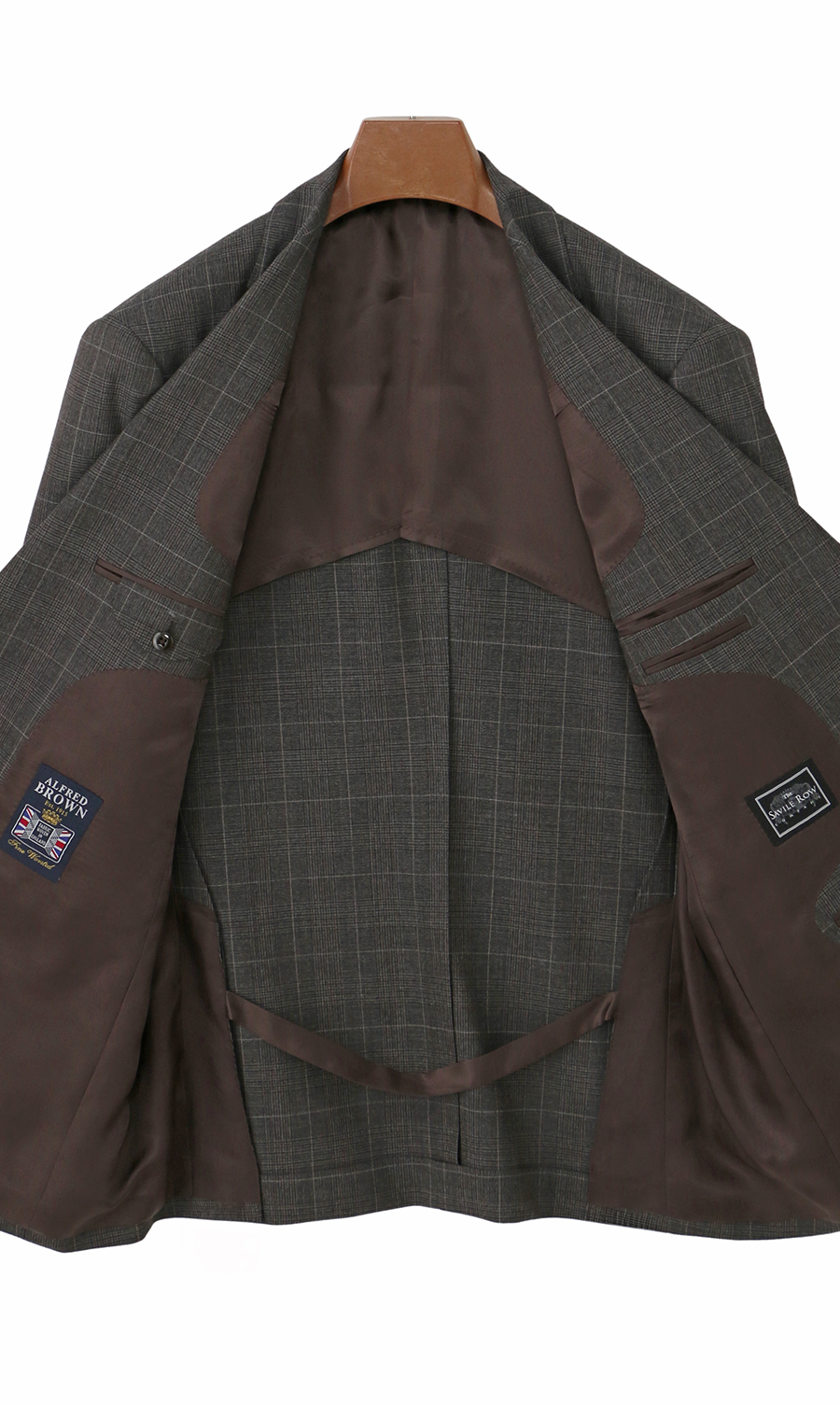 プレミアムスタンダードスーツ【ALFRED BROWN】 ブラウン 体型:AB体(がっちり型),号数(身長):4号(165cm)