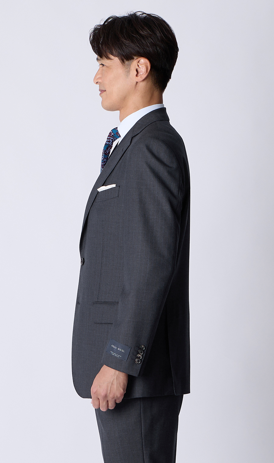 プレミアムスタンダードスーツ【AQUA WOOL】 ネイビー 体型:A体(標準型),号数（身長）:4号(165cm)