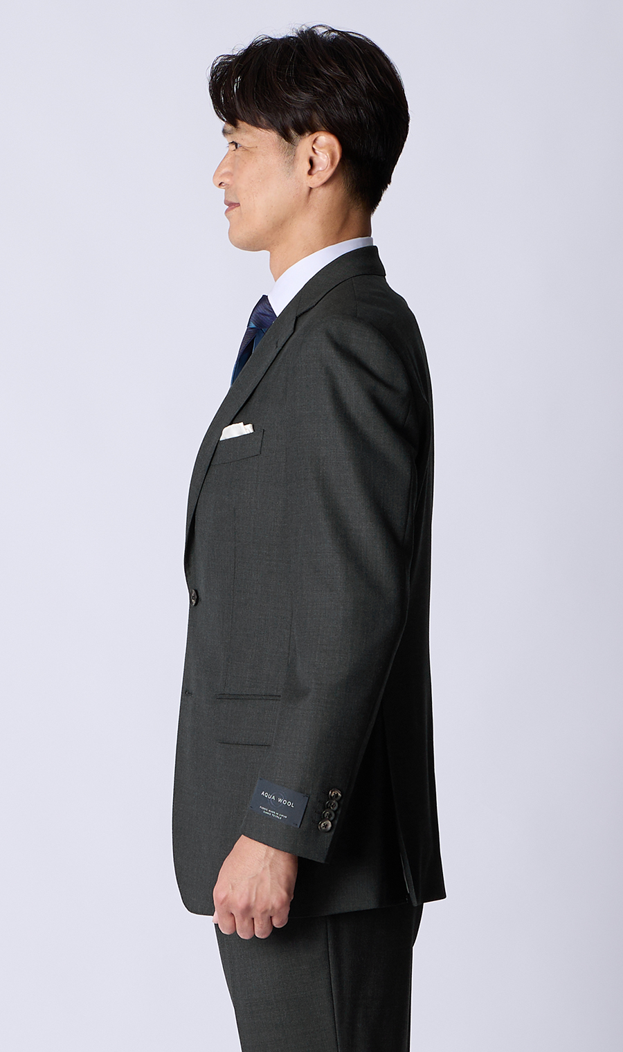 プレミアムスタンダードスーツ【AQUA WOOL】 グレー 体型:A体(標準型),号数（身長）:4号(165cm)