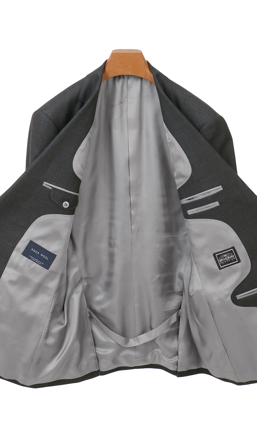 プレミアムスタンダードスーツ【AQUA WOOL】 グレー 体型:A体(標準型),号数（身長）:4号(165cm)