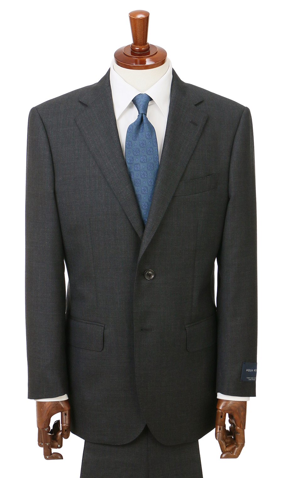 プレミアムスタンダードスーツ【AQUA WOOL】 グレー 体型:A体(標準型),号数（身長）:4号(165cm)