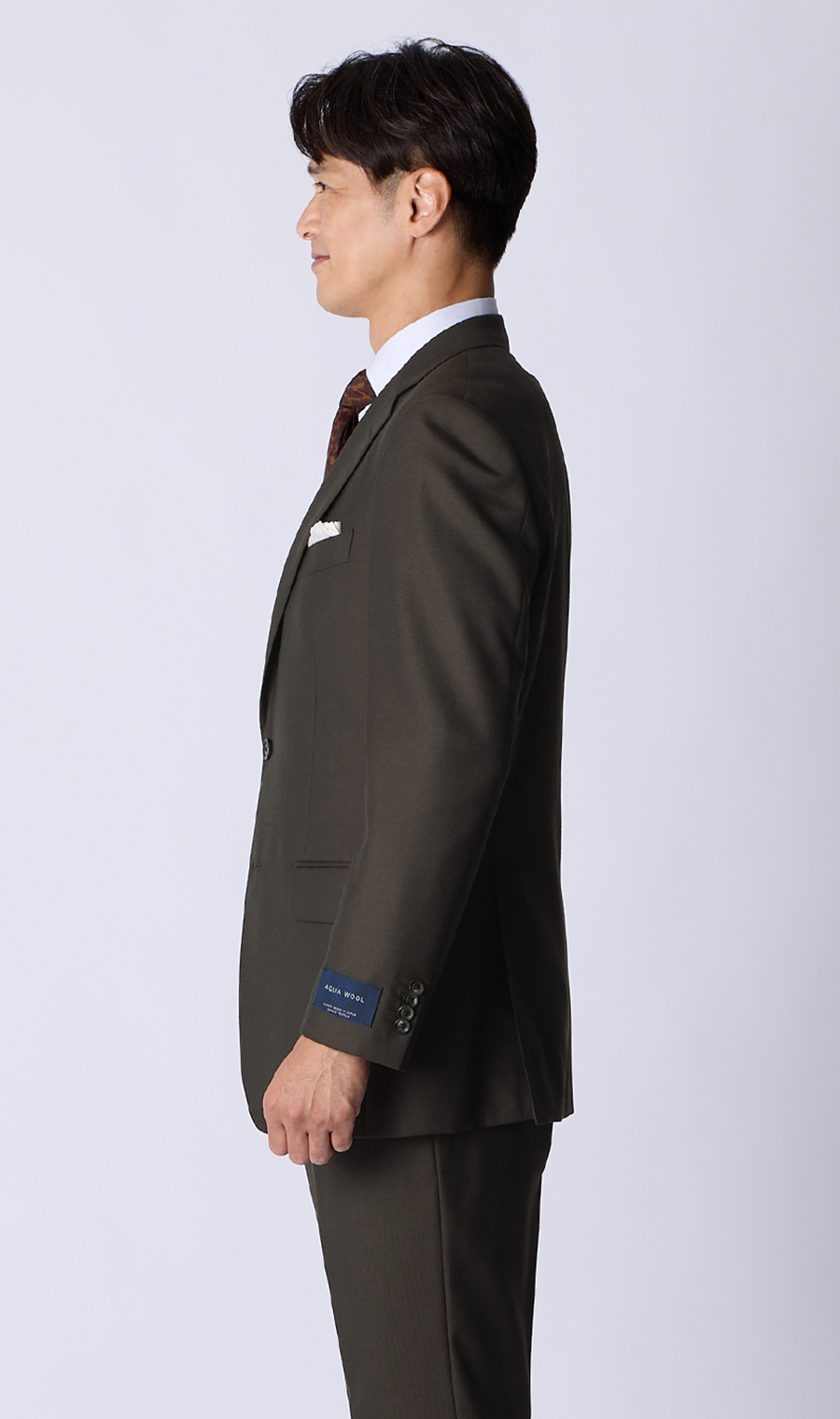 プレミアムスタンダードスーツ【AQUA WOOL】 ブラウン 体型:A体(標準型),号数（身長）:4号(165cm)
