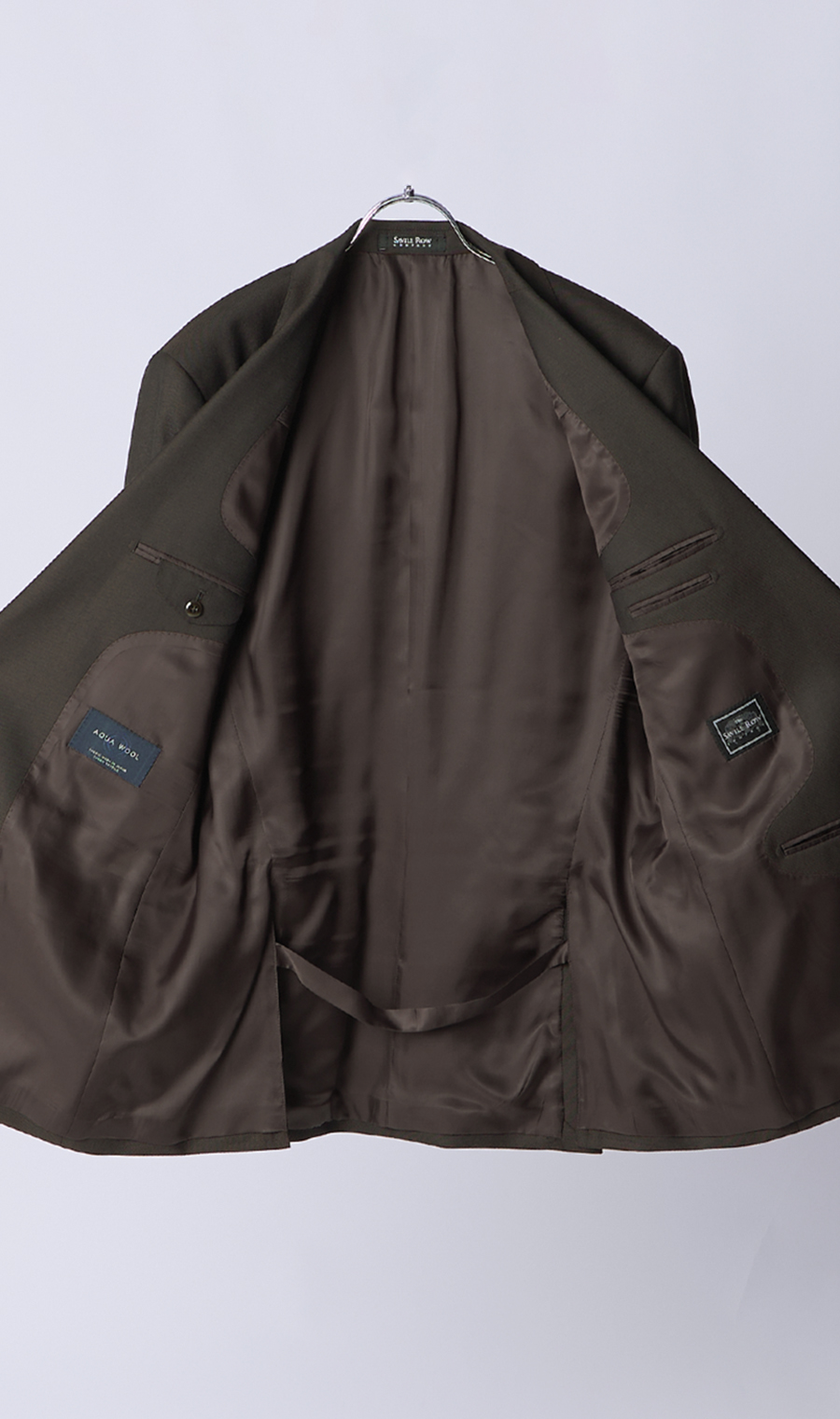 プレミアムスタンダードスーツ【AQUA WOOL】 ブラウン 体型:A体(標準型),号数（身長）:4号(165cm)