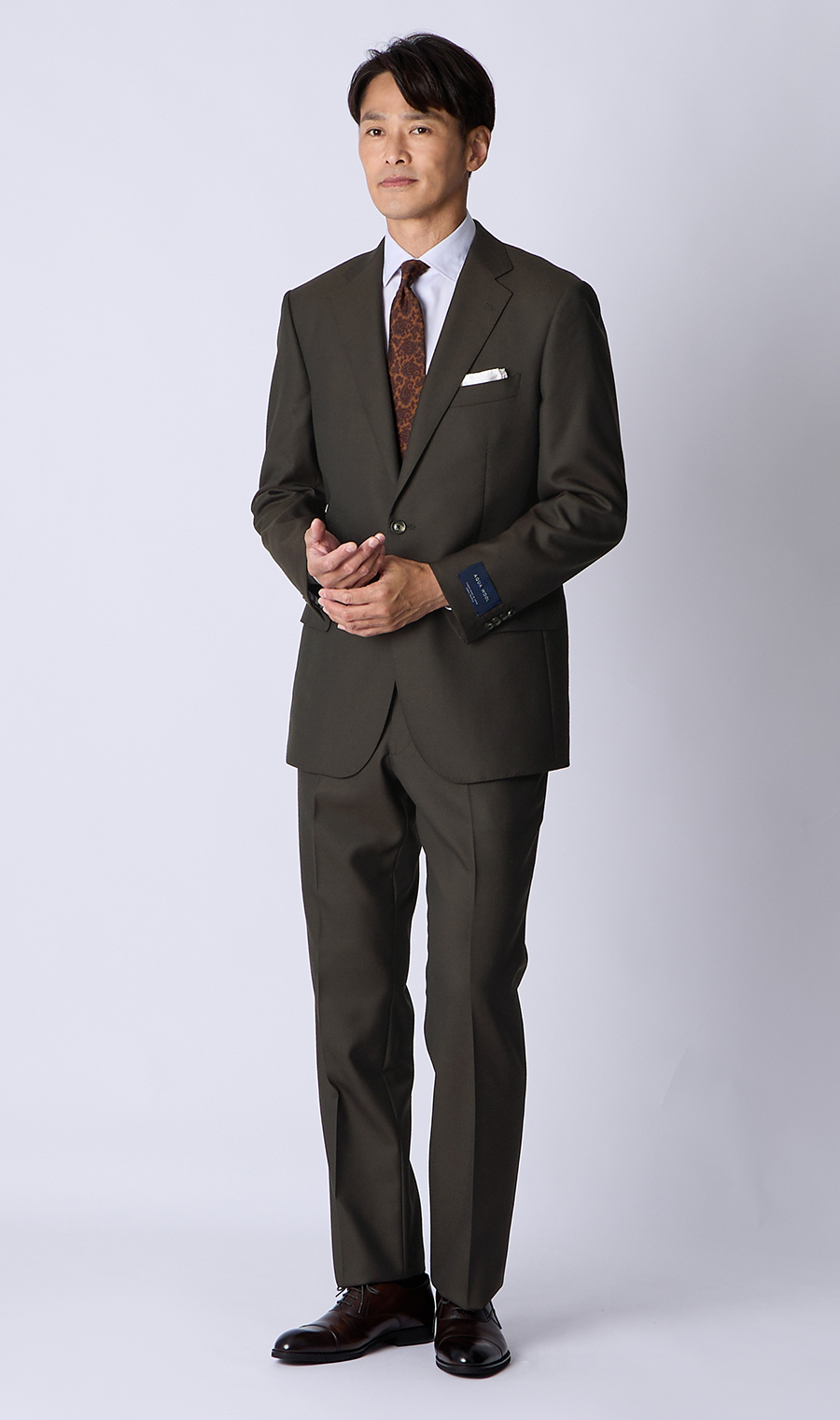 プレミアムスタンダードスーツ【AQUA WOOL】 ブラウン 体型:A体(標準型),号数（身長）:4号(165cm)